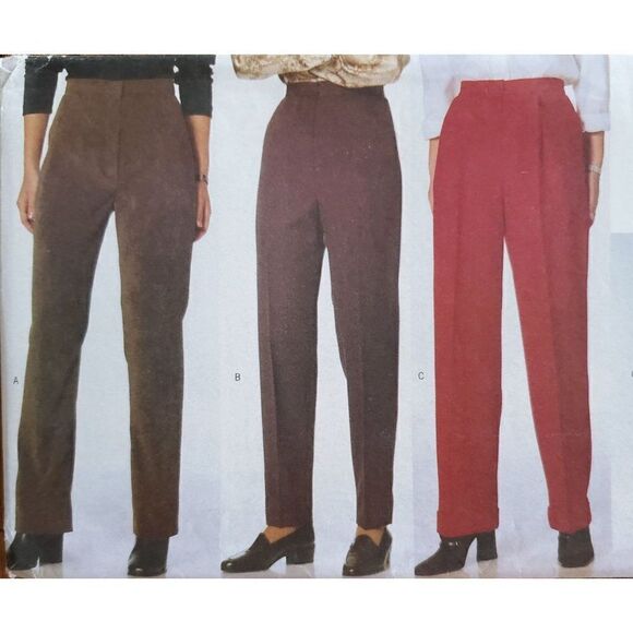 Vintage 90s Butterick Pattern 5210 Uncut Flat Front Pleated Trousers Sz 6 8 10 - Picture 1 of 3